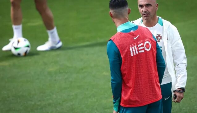 Roberto Martínez e Cristiano Ronaldo